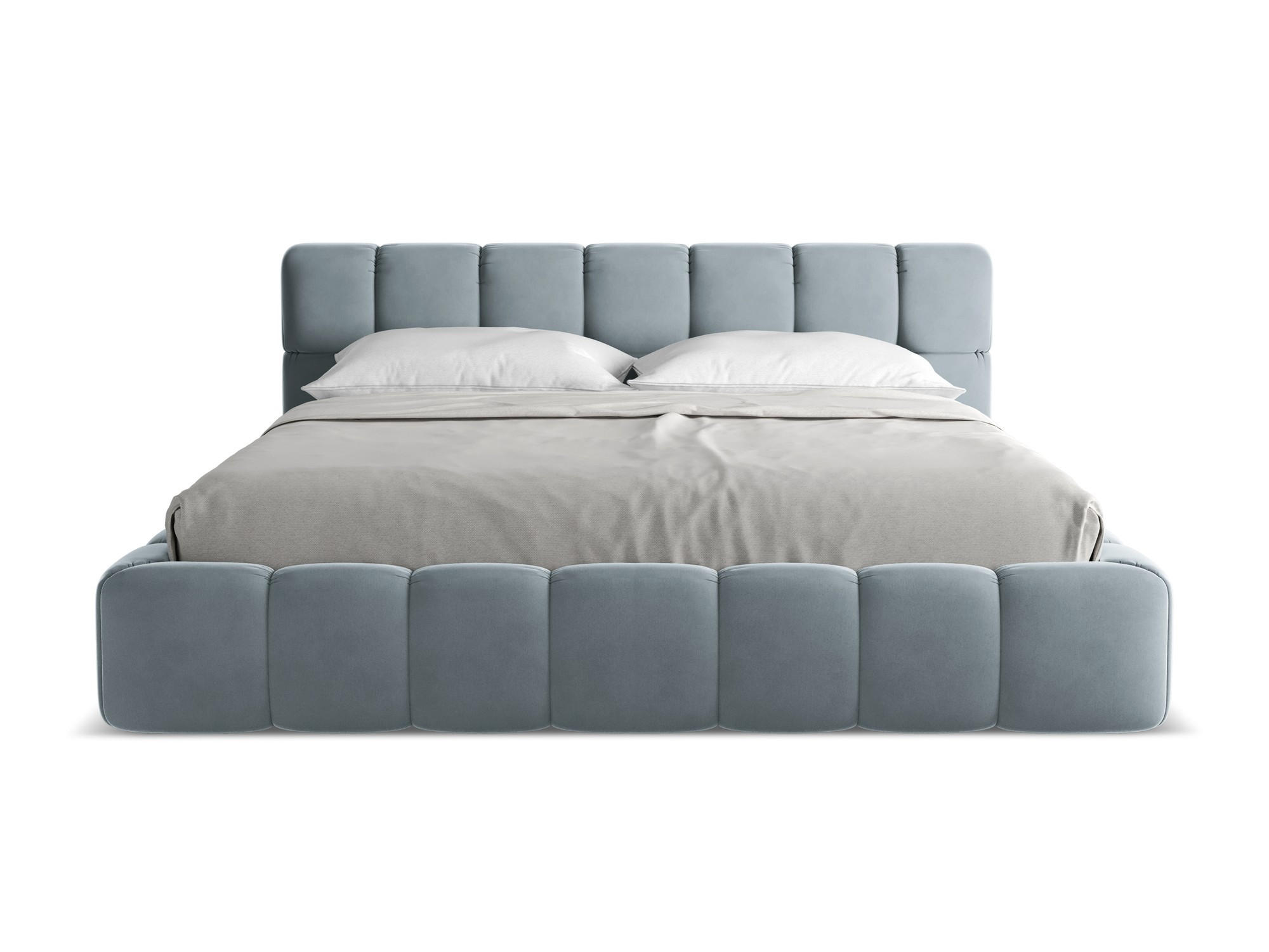 POLSTERBETT mit Bettkasten und Lattenrost 200x228 Blau - Blau/Schwarz, Kunststoff/Textil (180/200cm) - Makamii