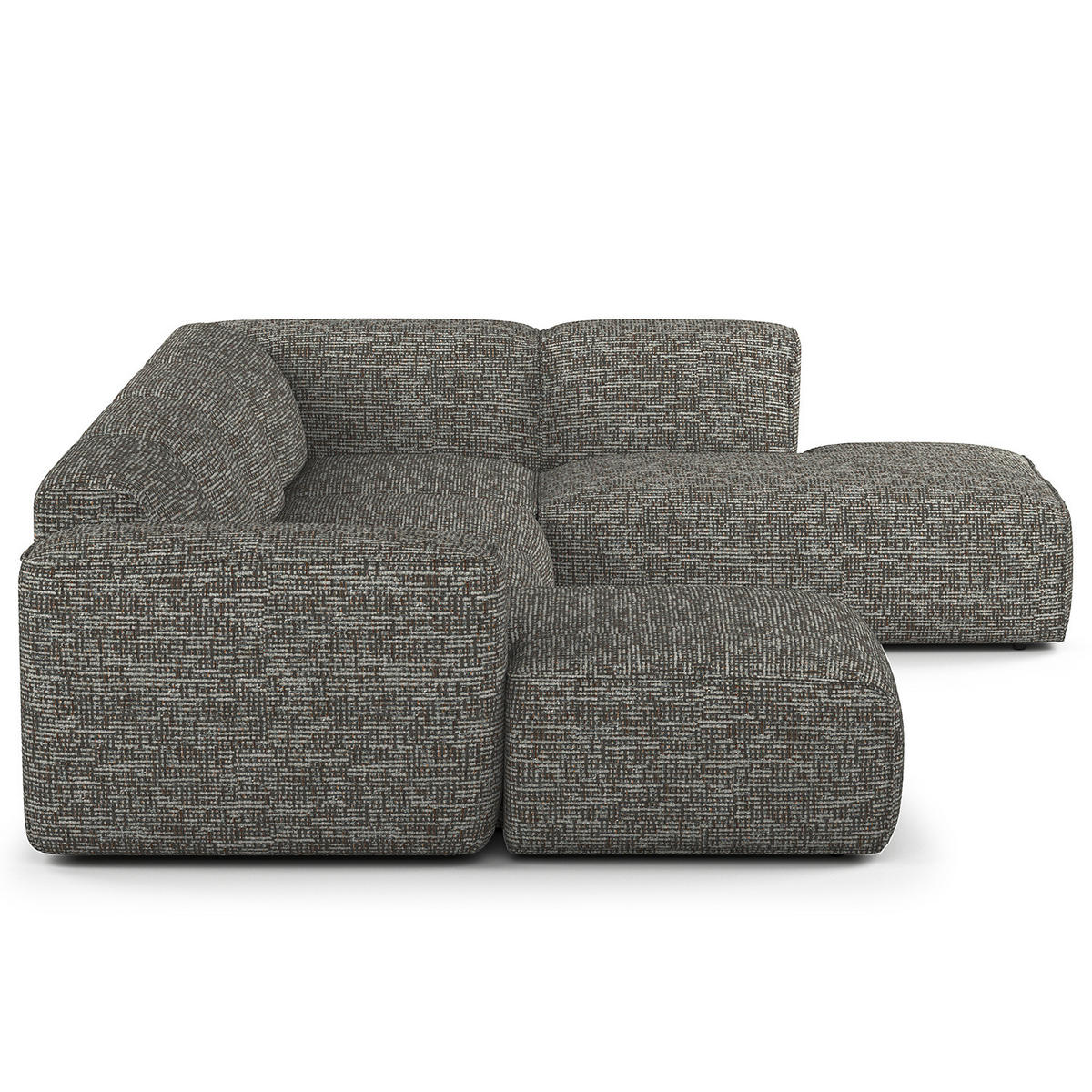 WOHNLANDSCHAFT mit Longchair - Schwarz/Grau, Kunststoff/Textil (325/71/235cm) - home24