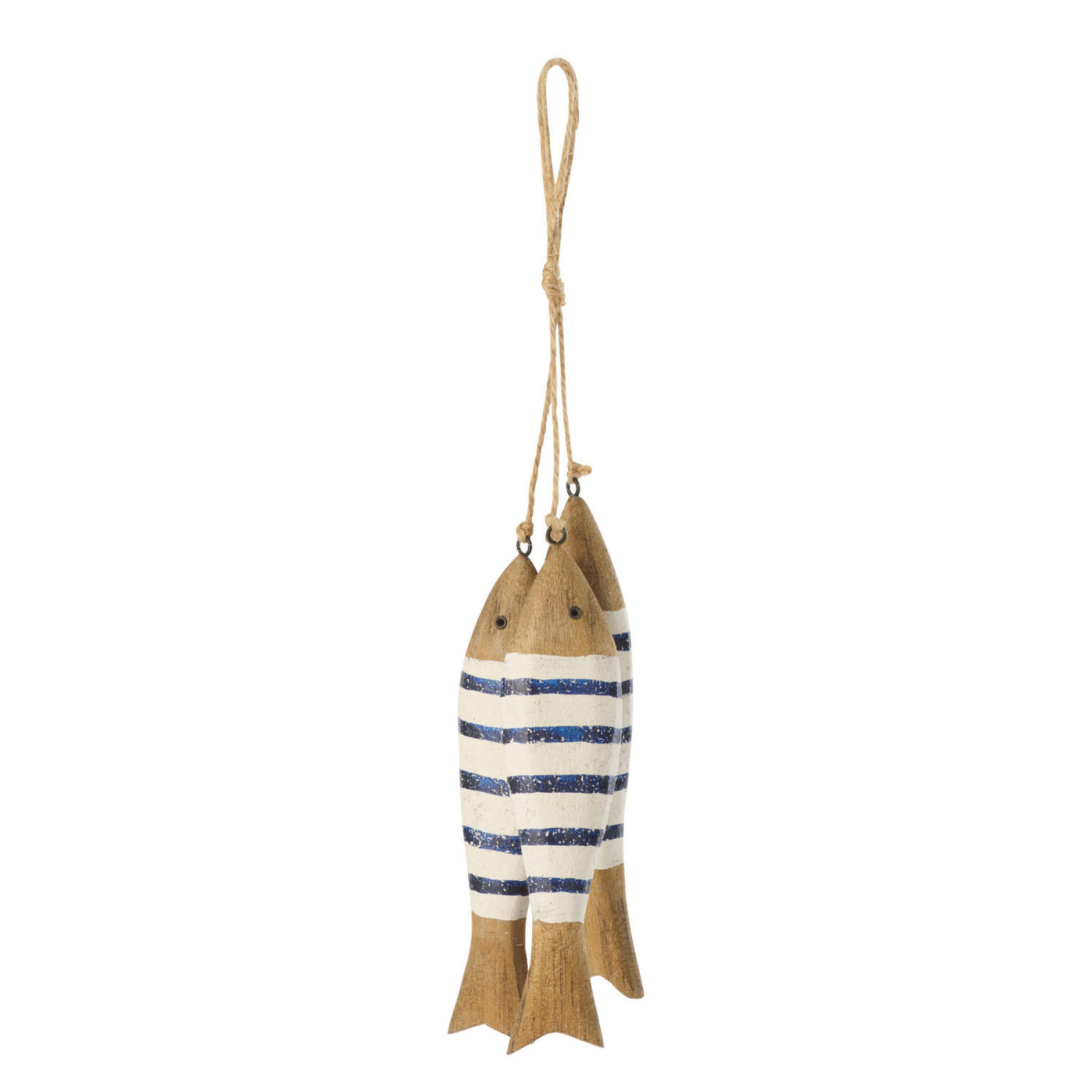 AUFHÄNGER 3 FISCHE - Blau, Holz (4/2/31cm) - J-Line