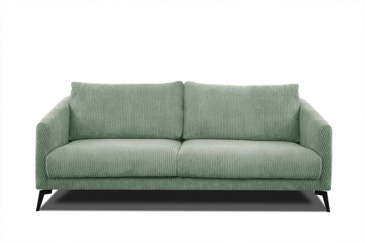 SOFA VILT 3-Sitzer, mintgrün - Schwarz/Mintgrün, Holzwerkstoff/Kunststoff (202/89/94cm) - Courtois Laville