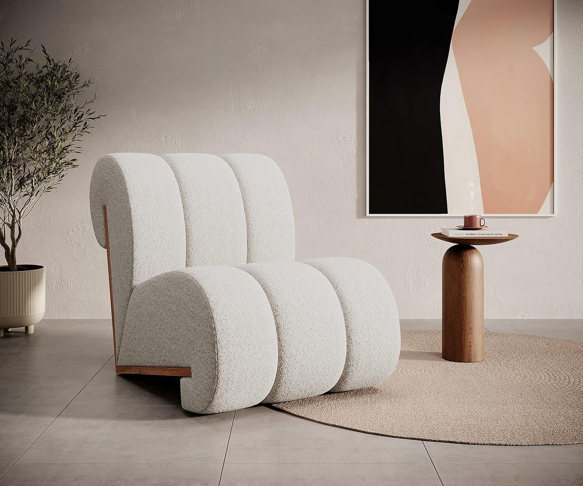 SESSEL CATCH ME Sessel, Bequeme Polsterung, 3D-Stoff, Hohe Festigkeit, Holzdetails, Farbe Grau - Schwarz/Grau, Holz/Textil (80/78/100cm) - DomoHome