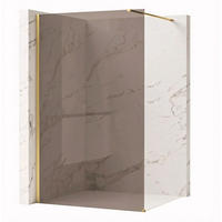 DUSCHWAND Rea Flexi Brown / Brush Gold 130 - Goldfarben, Glas (120/130/195cm) - REA