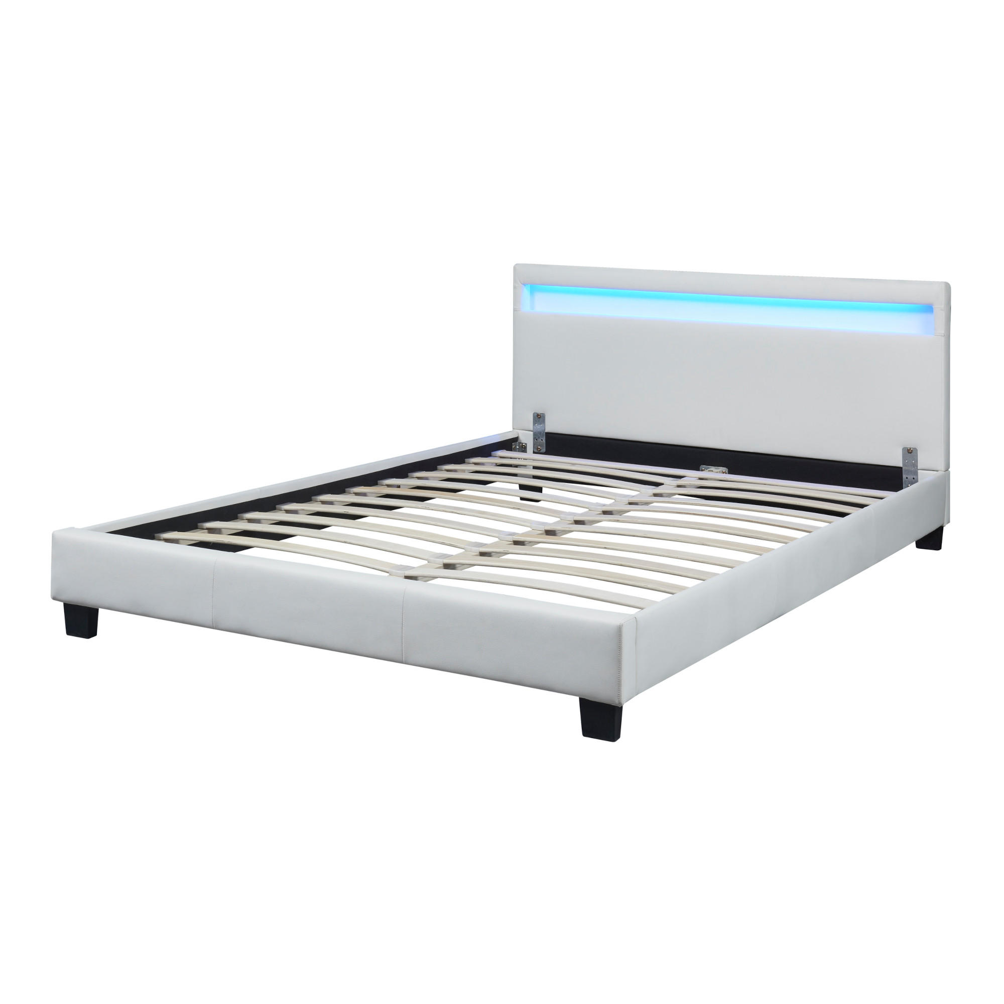 POLSTERBETT Paris mit LED-Beleuchtung - Weiß, Textil (140/200cm) - Corium