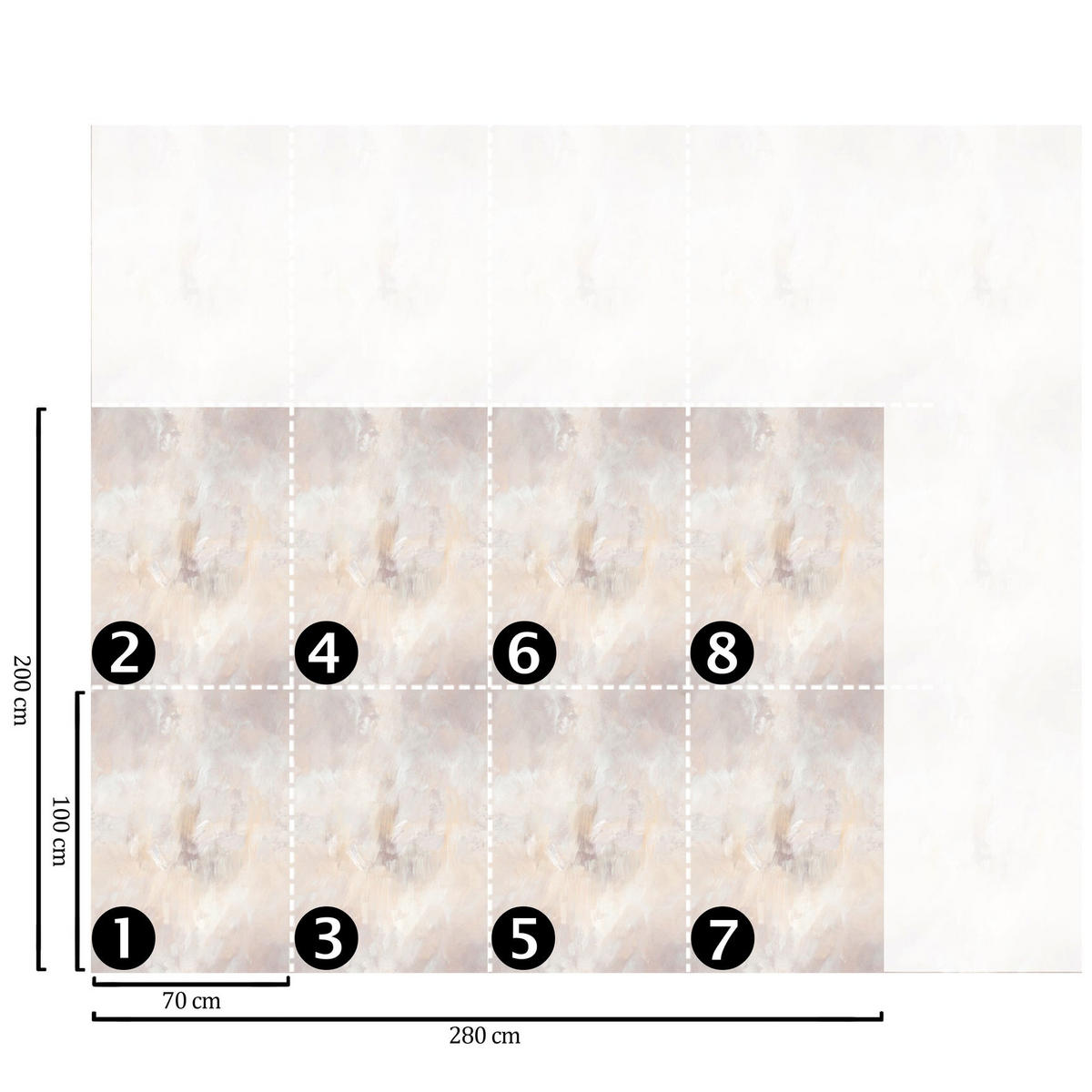TAPETE Stuckmuster aus echtem Papier, 200x280cm, 8 Bögen - Beige, Papier (200/280cm) - WALLPAPERS4BEGINNERS
