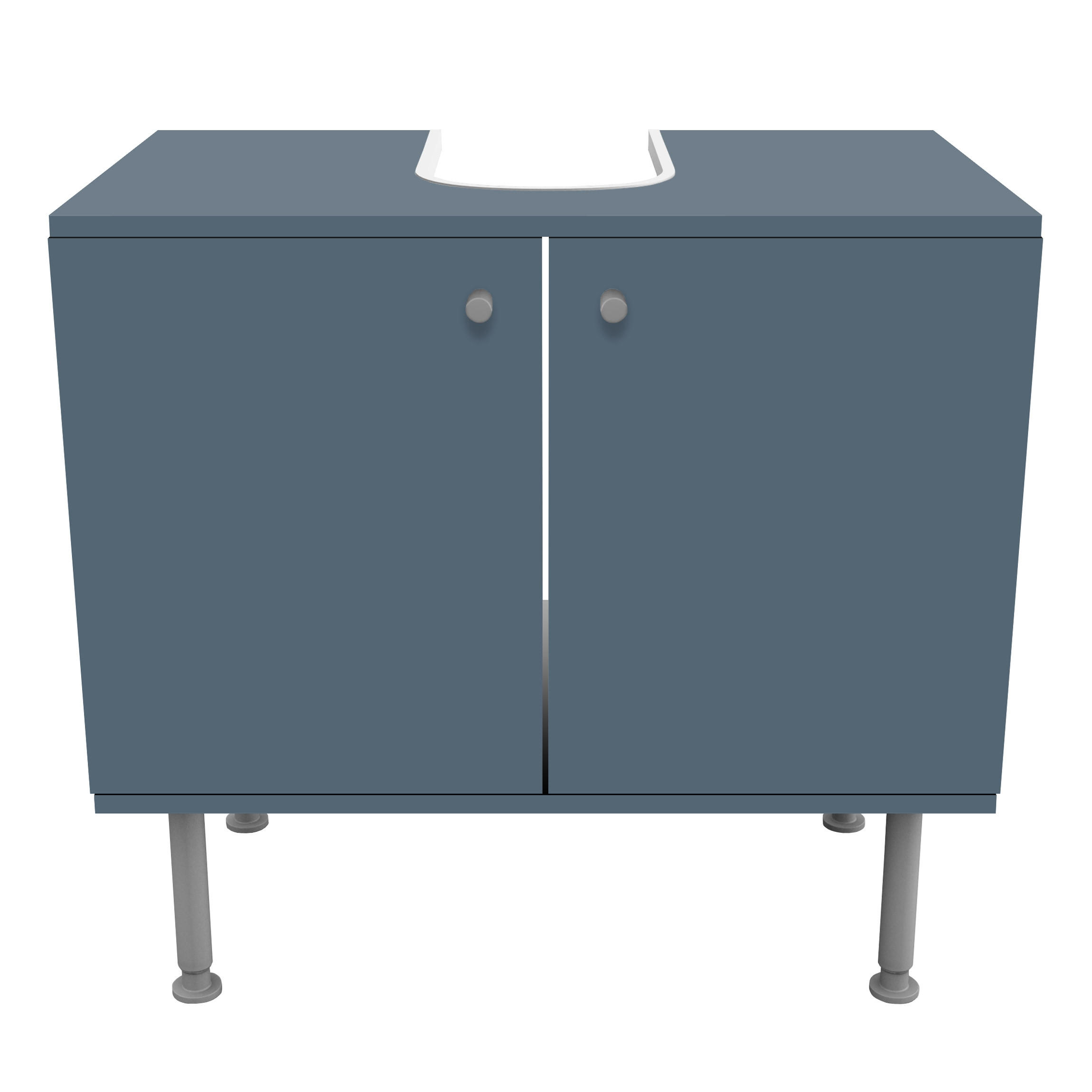 WASCHBECKENUNTERSCHRANK Schieferblau 60/55/35 cm - Petrol, Holzwerkstoff (60/55/35cm) - Bilderwelten