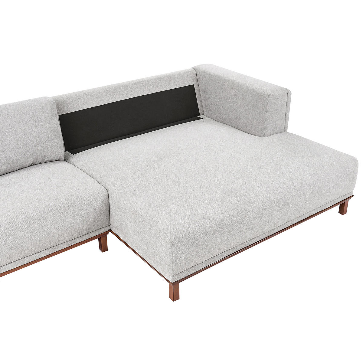 ECKSOFA 4-Sitzer Stoff Grau linksseitig Veng - Hellbraun/Dunkelgrau, Textil (310/155cm) - Beliani