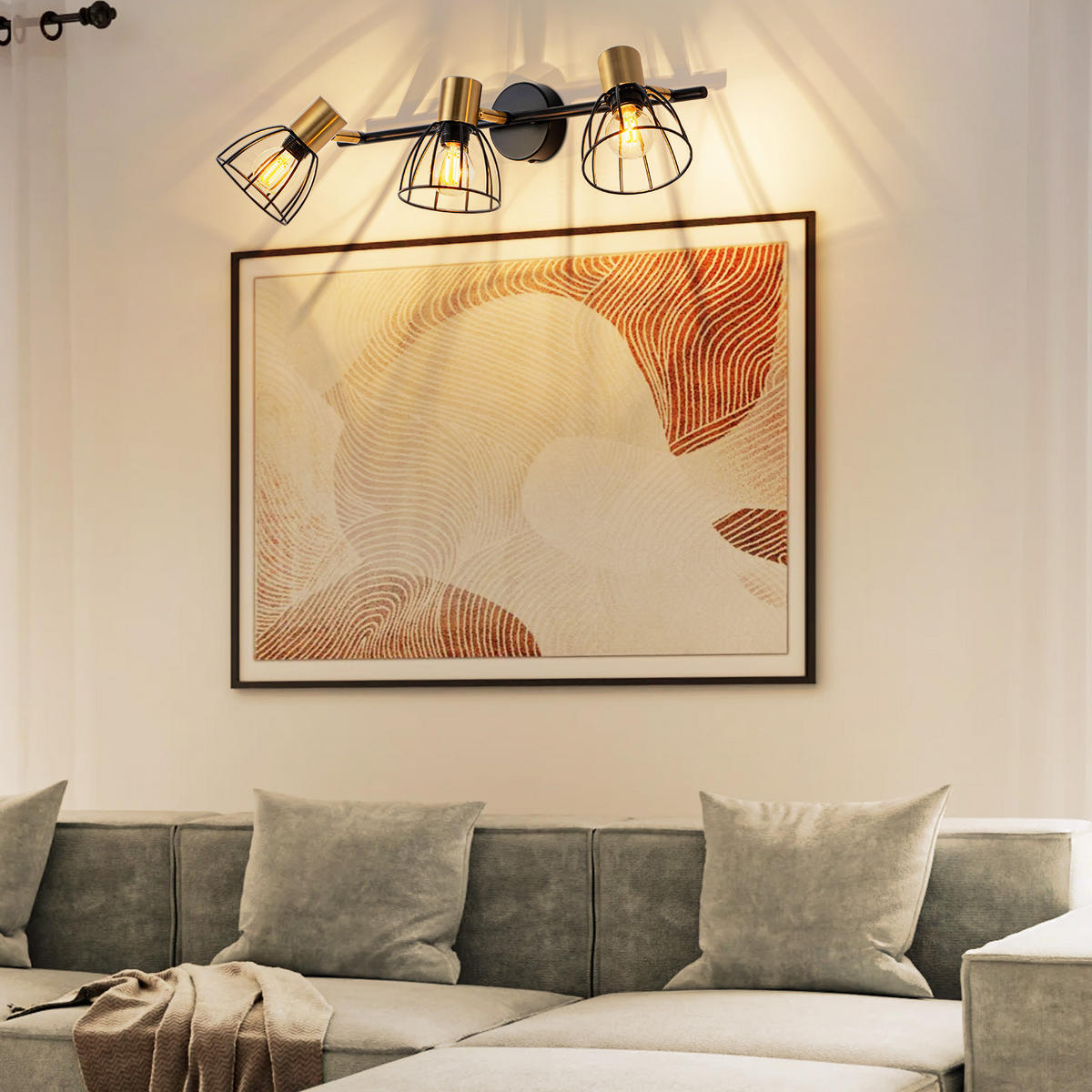 WANDLEUCHTE Glowyn 48/18/18 cm - Schwarz, Metall (18/18/48cm) - ZMH