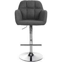 BARHOCKER Nardo Stoff chrom dunkelgrau - Chromfarben/Dunkelgrau, Textil/Metall (57/118/59cm) - TPFLiving