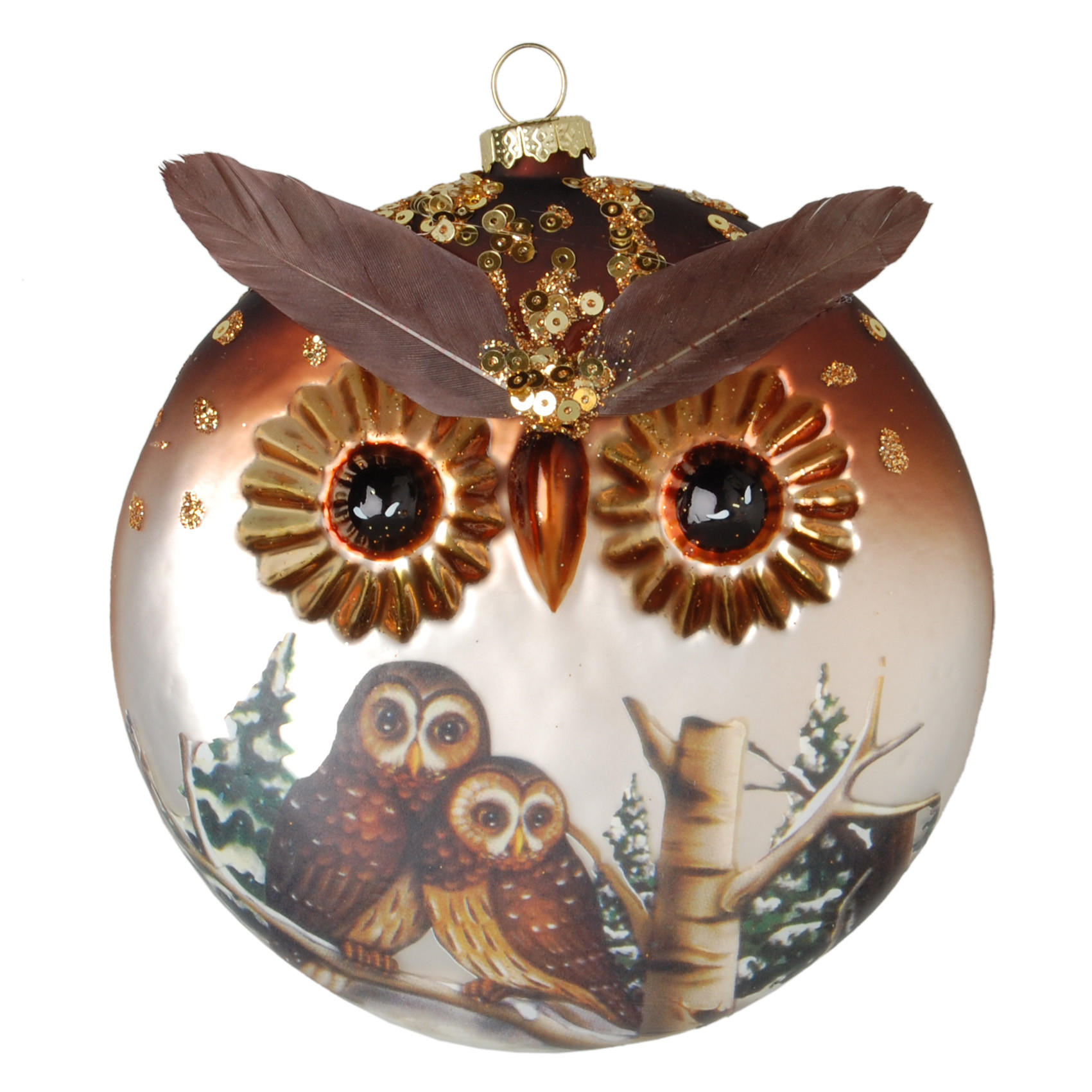 Krebs Glas Lauscha Christbaumschmuck Braun 11x11x4 cm