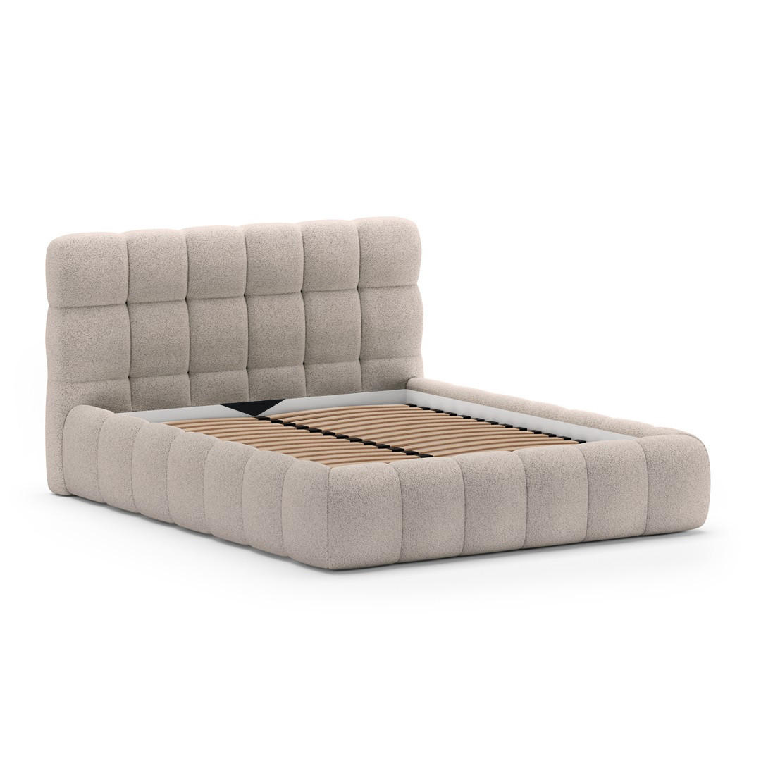 POLSTERBETT Cleo ohne Matratze und Topper, 180x200 cm, Hellbraun - Hellbraun, Textil (180/200cm) - Beautysofa