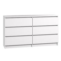 KOMMODE bella6 140 Weiss mat - Weiß, Holzwerkstoff (140/76/35cm) - roe furniture