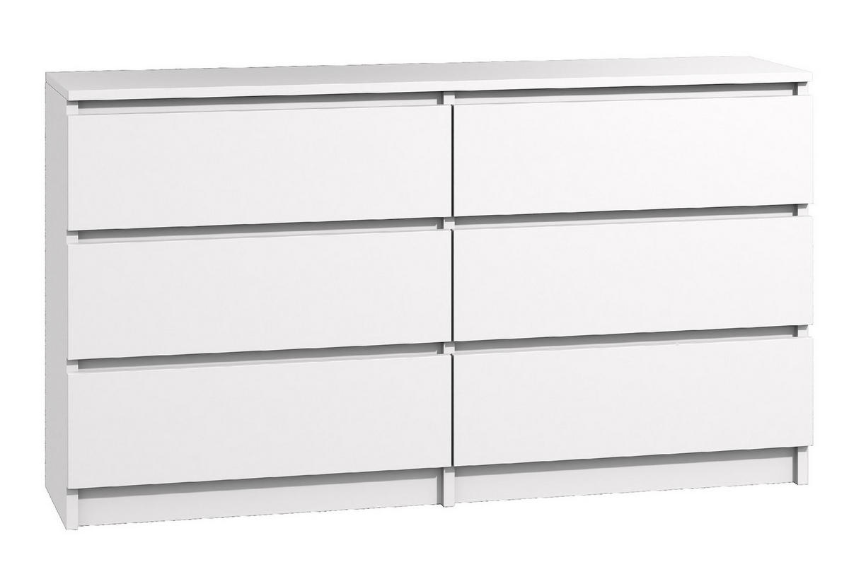 KOMMODE bella6 140 Weiss mat - Weiß, Holzwerkstoff (140/76/35cm) - roe furniture