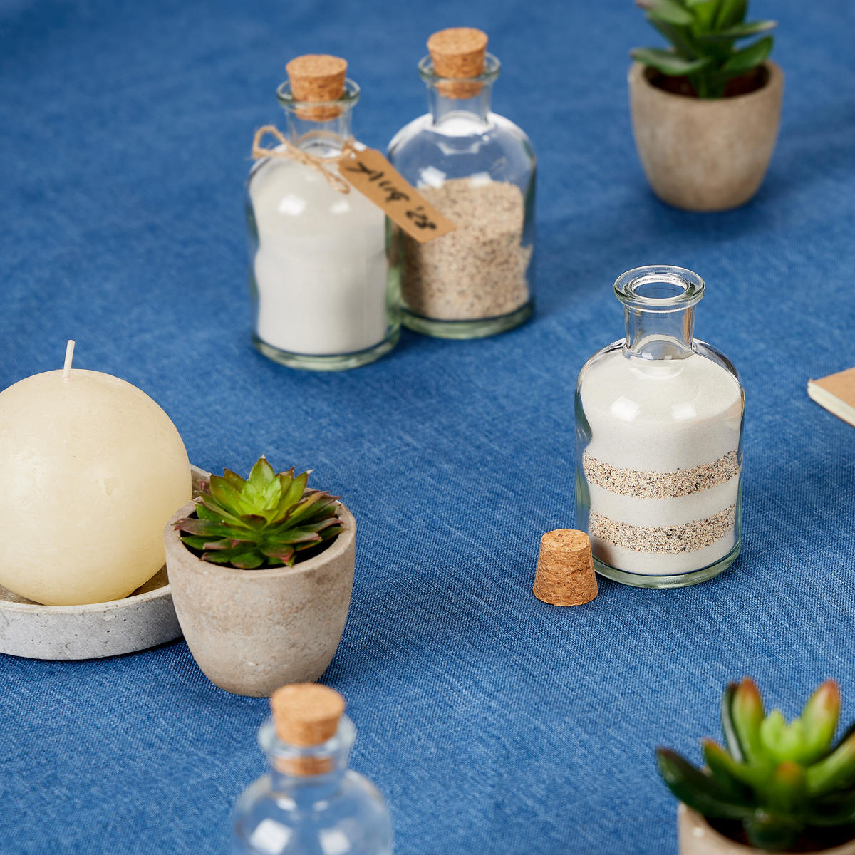 DEKOGLÄSER - Transparent, Glas/Naturmaterialien (6/11.5/6cm) - Relaxdays