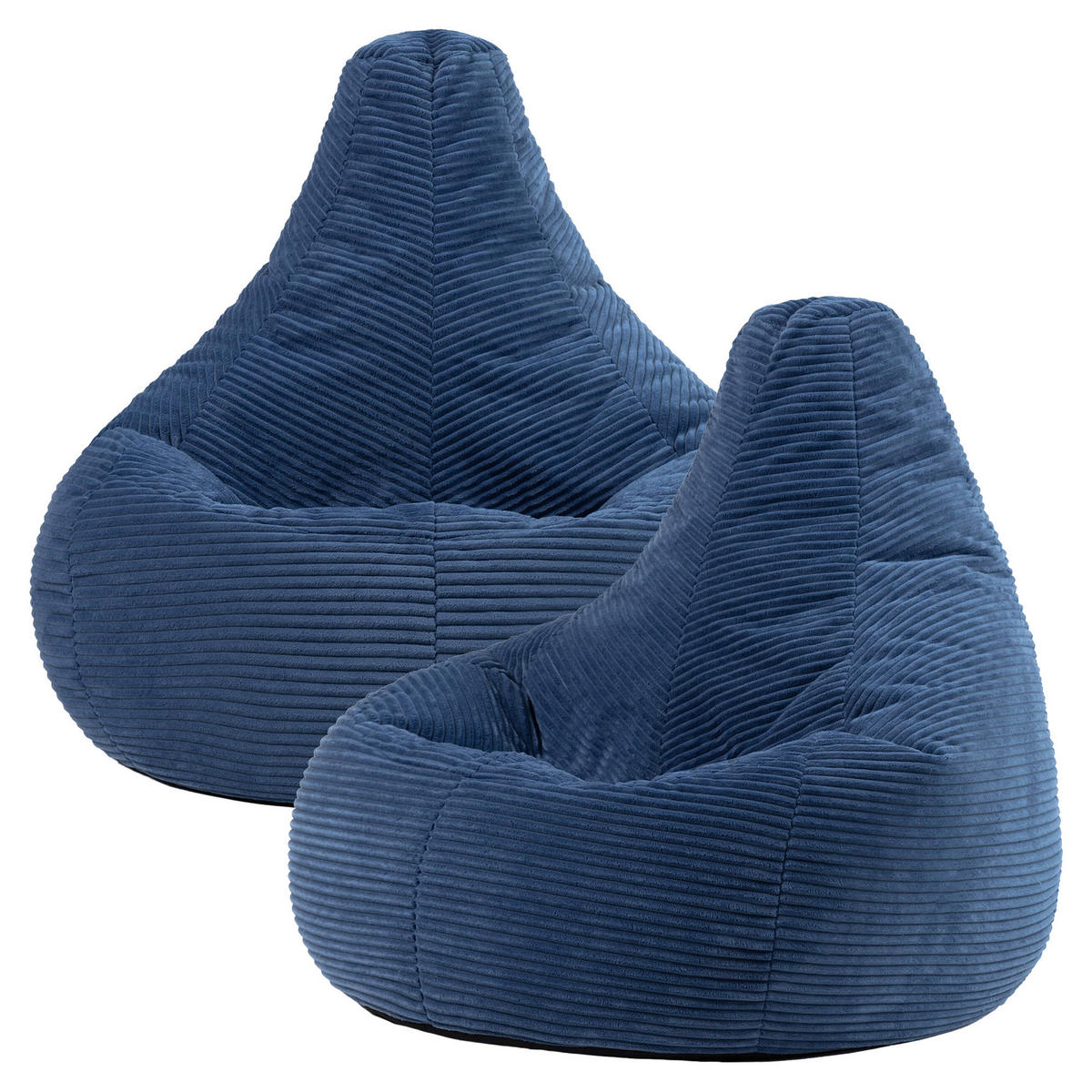 SITZSACK Sessel aus Cord 2-tlg. - Blau, Kunststoff (90/73/84cm) - icon