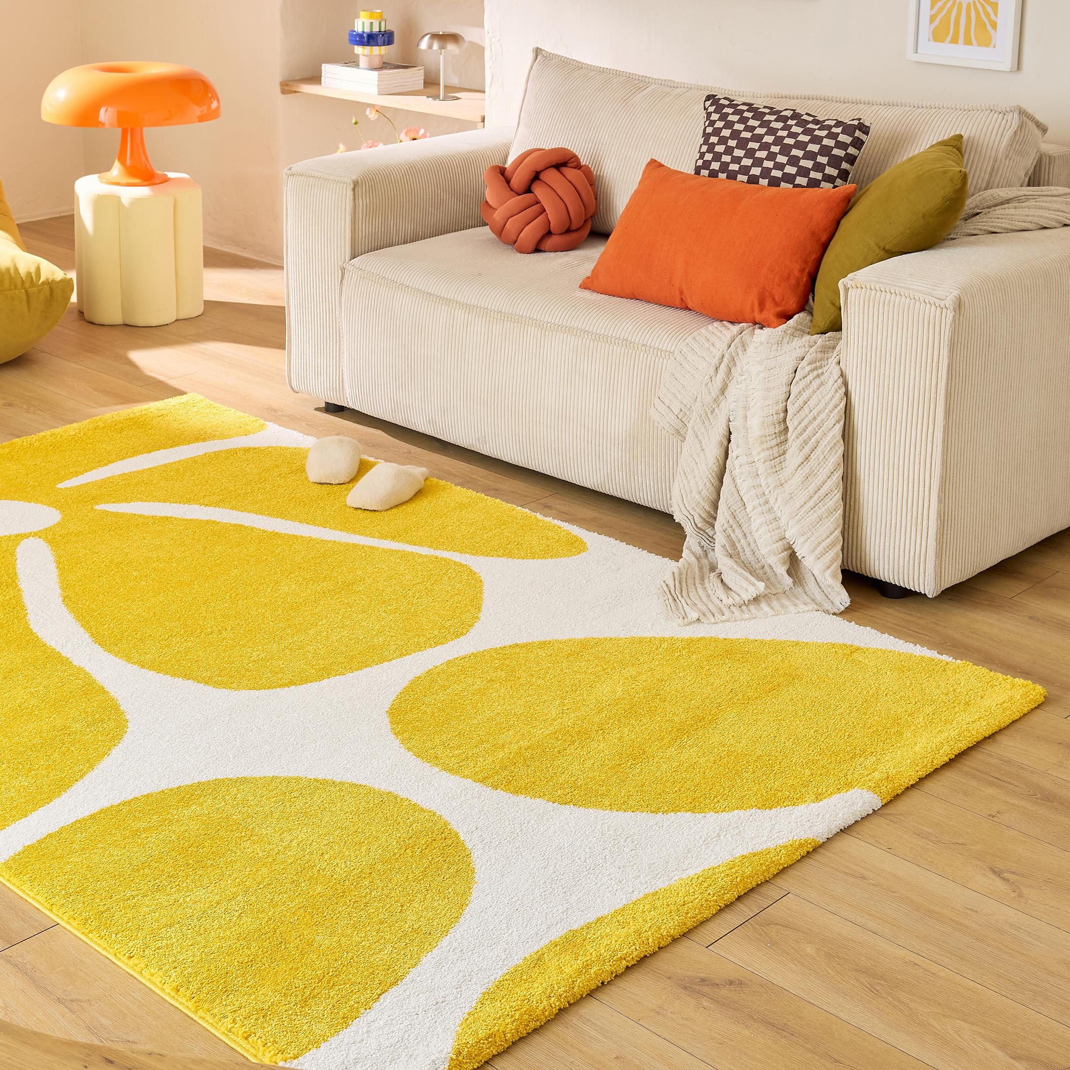 TEPPICH vintage blume gelb Groovy 80x140 cm - Gelb, Textil (80/140cm) - Nazar Rugs