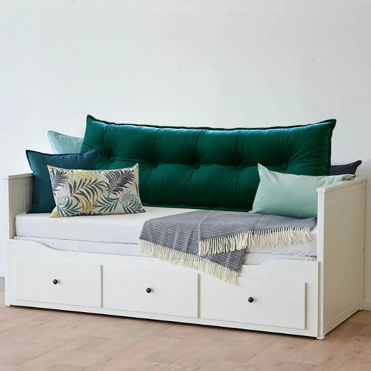 RÜCKENKISSEN Samtlook Grün 200 cm - Grün, Textil (45/200cm) - Vercart