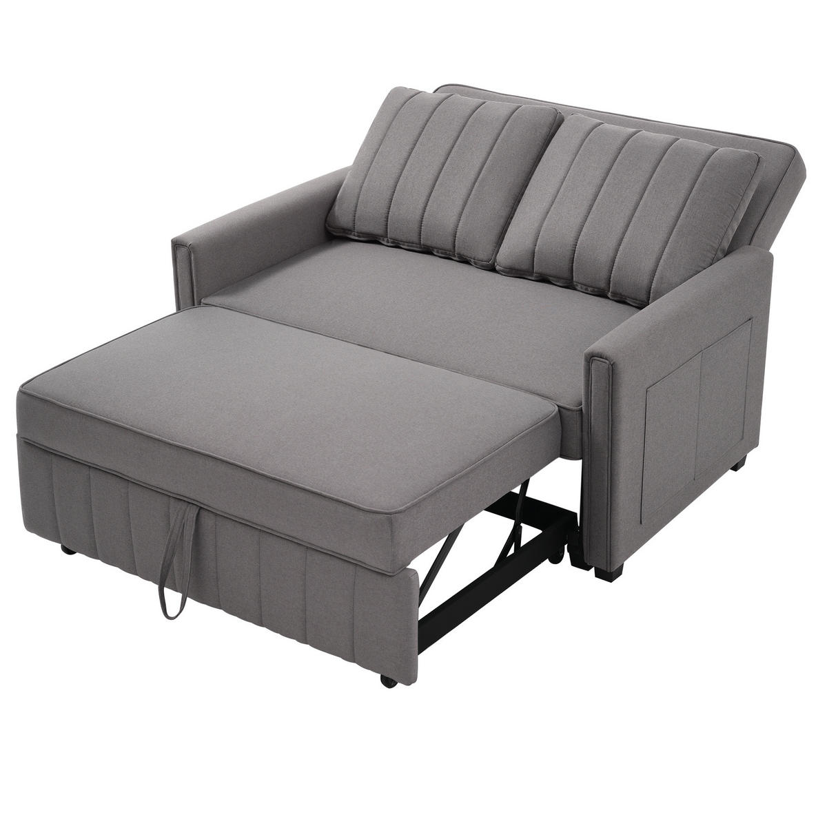 SOFA multifunktional mit Schlaffunktion Leinen Antique Gray 127/75/94 cm - Grau, Kunststoff (127/94/75cm) - OKWISH