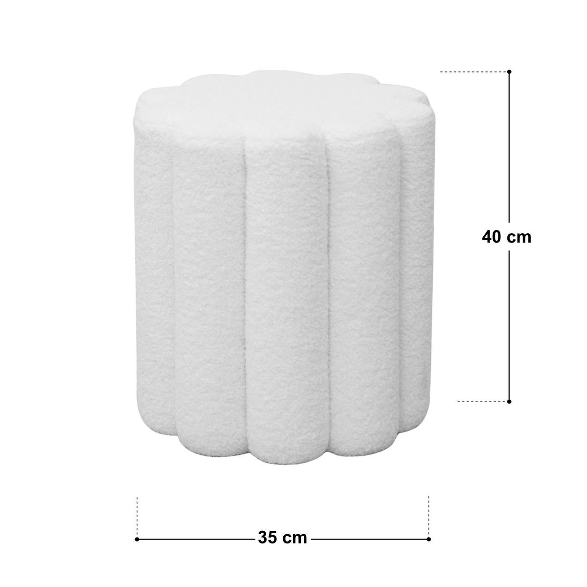 HOCKER DAHLIA Weiß - Weiß, Textil (35/40/35cm) - SVITA