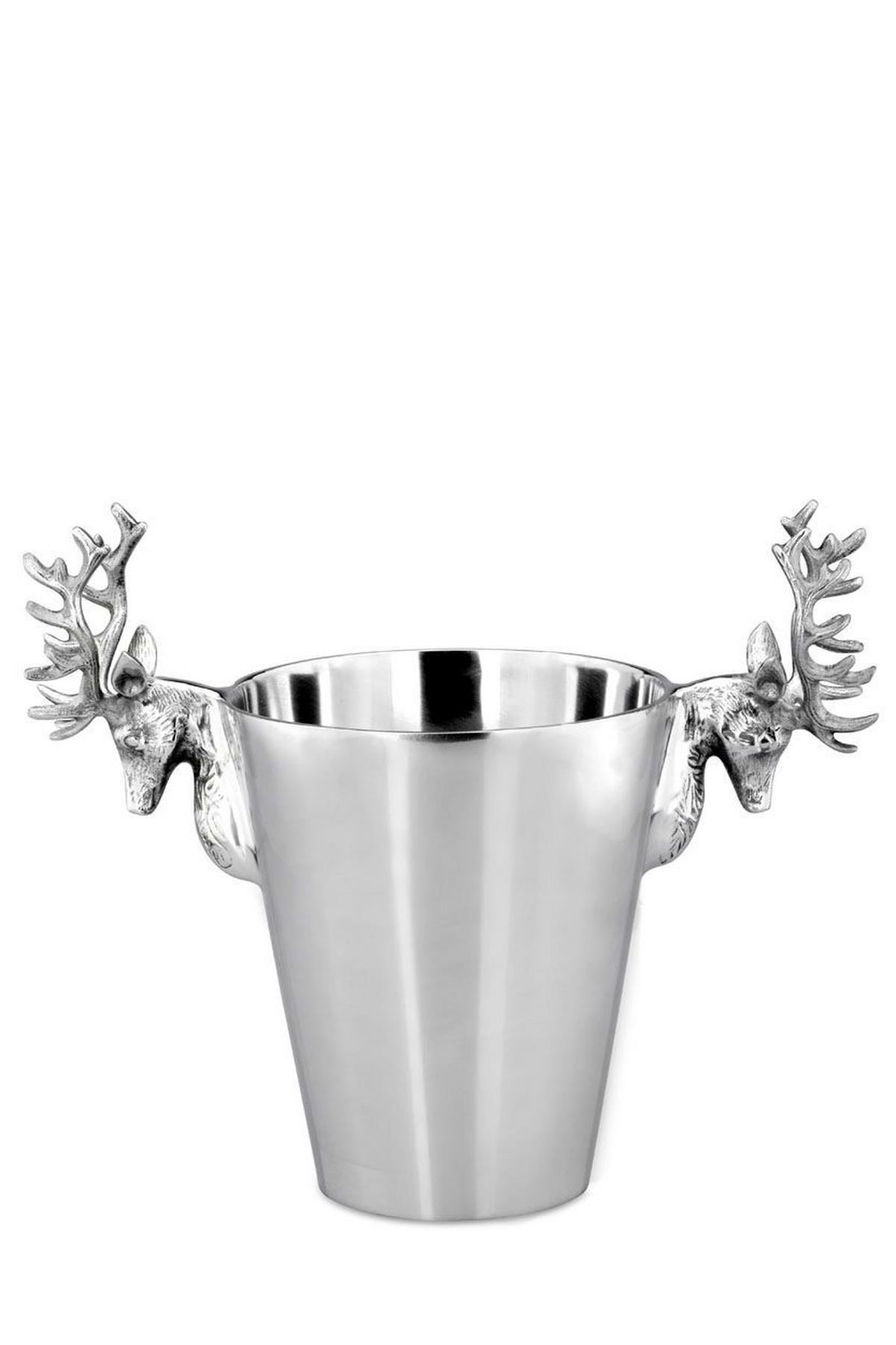 WEIN-/SEKT Flaschenkühler Hochglanz poliert (H) 32 x (Ø) 39 cm - Silberfarben, Paraffin (39/32cm) - Hermann Bauer jun. Kollektion GmbH