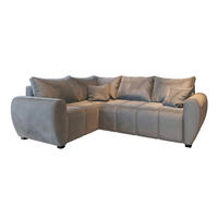 ECKSOFA MADISON L L-S Beige Plüsch-Stoff mit Schlaffunktion - Beige, Holz (235/175cm) - MASSENO