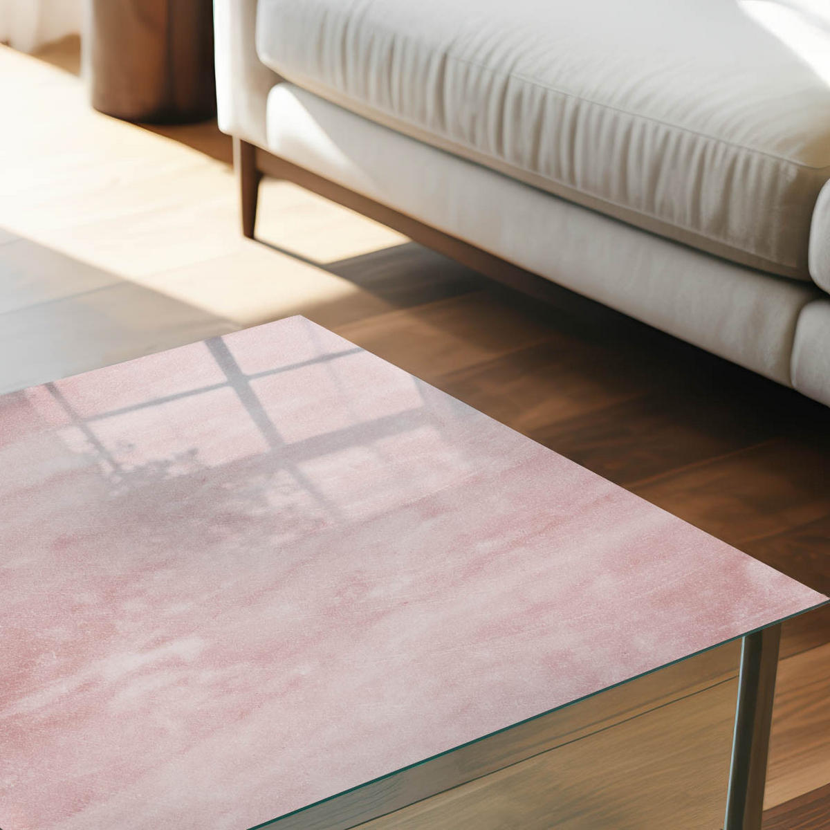 GLASPLATTE 80x60 cm – Rosa Eleganz - Grau, Glas (0.4/80/60cm) - ArtPrintCave