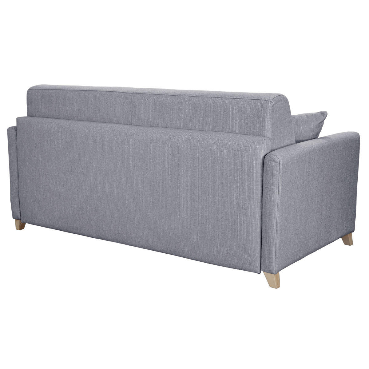 SCHLAFSOFA 3-Sitzer Skandinavisch Hellgrau Matratze 18 cm SKANDY - Hellgrau, Textil (99/92/176cm) - Miliboo