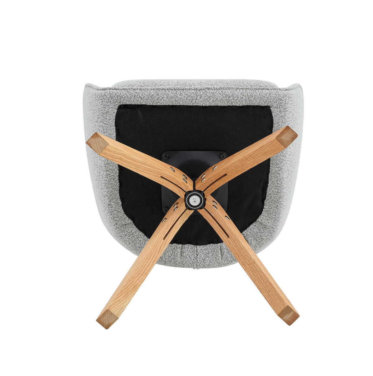 ESSZIMMERSTUHL 360° drehbar Stoff Grau Massivholz 2er-Set - Grau, Holz (46/82/58cm) - Meubliv