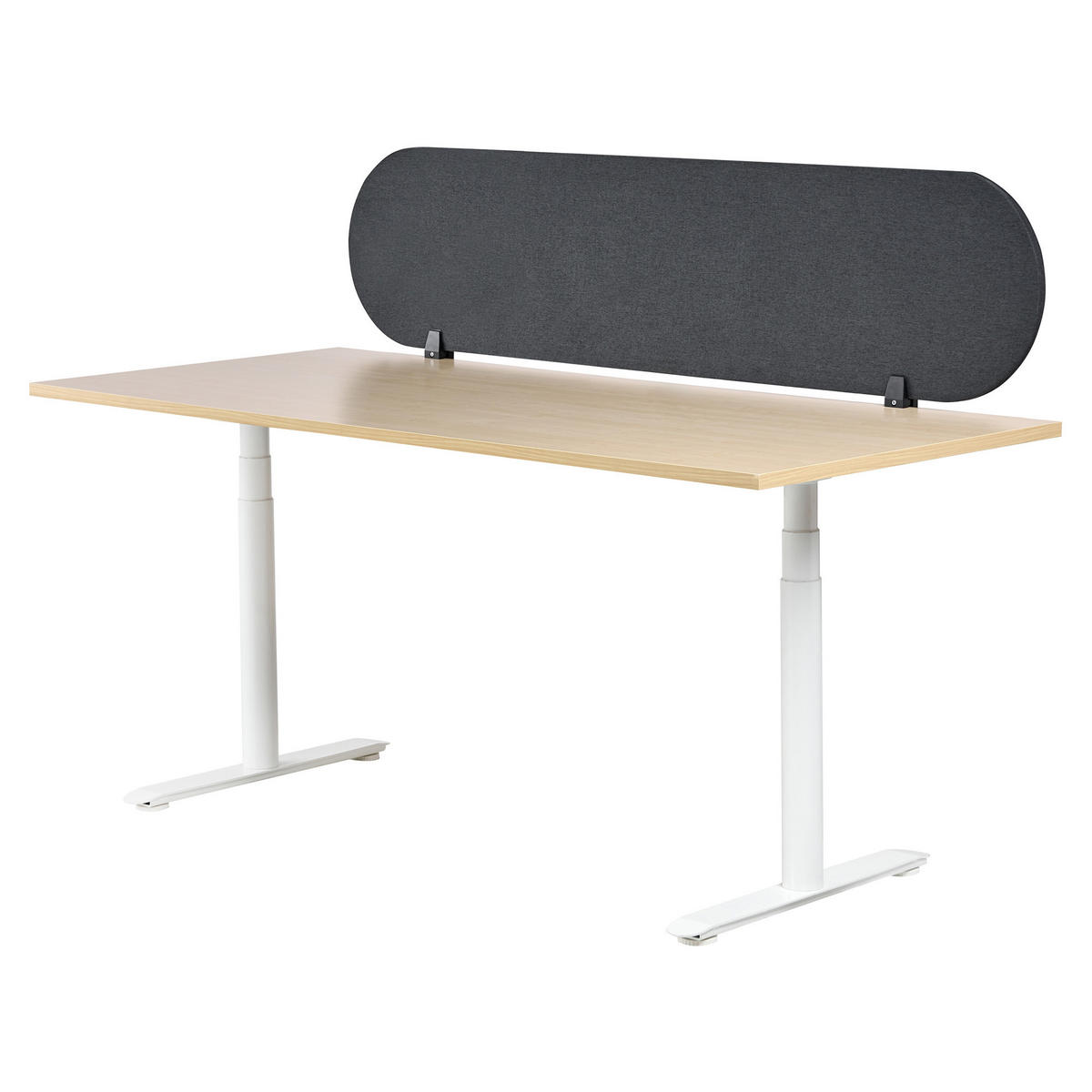 SCHREIBTISCHTRENNWAND 160x40 cm Dunkelgrau Sparky - Dunkelgrau, Textil (2/160/40cm) - Beliani