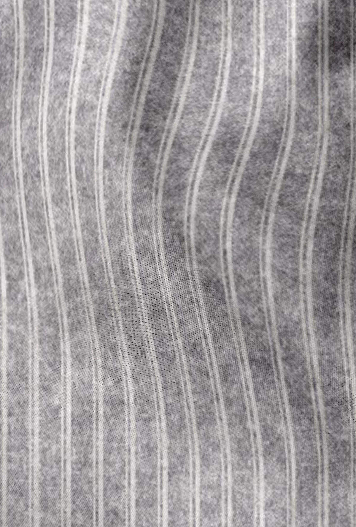 BETTWÄSCHE-GARNITUR Premium Melange Webstreifen sturmgrau, 155x200 cm + 80x80 cm - Grau, Textil (155/200cm) - biberna