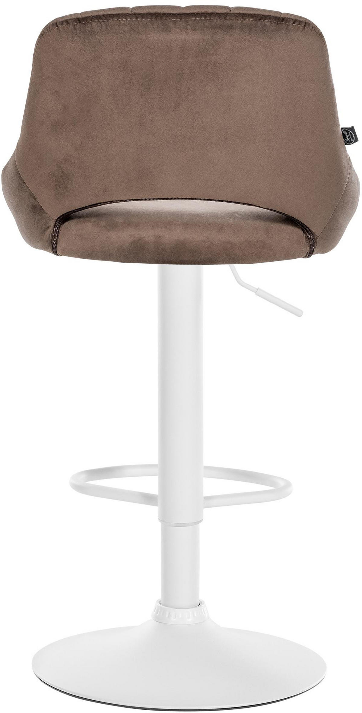 BARHOCKER Milos Samt weiß braun - Braun/Weiß, Textil/Metall (47/106/48cm) - TPFLiving
