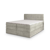 POSTEL BOXSPRING LUNERA 180x200 cm, s matrací a úložným prostorem, světle šedá - světle šedá, kompozitní dřevo/textil (180/200cm) - MASSENO