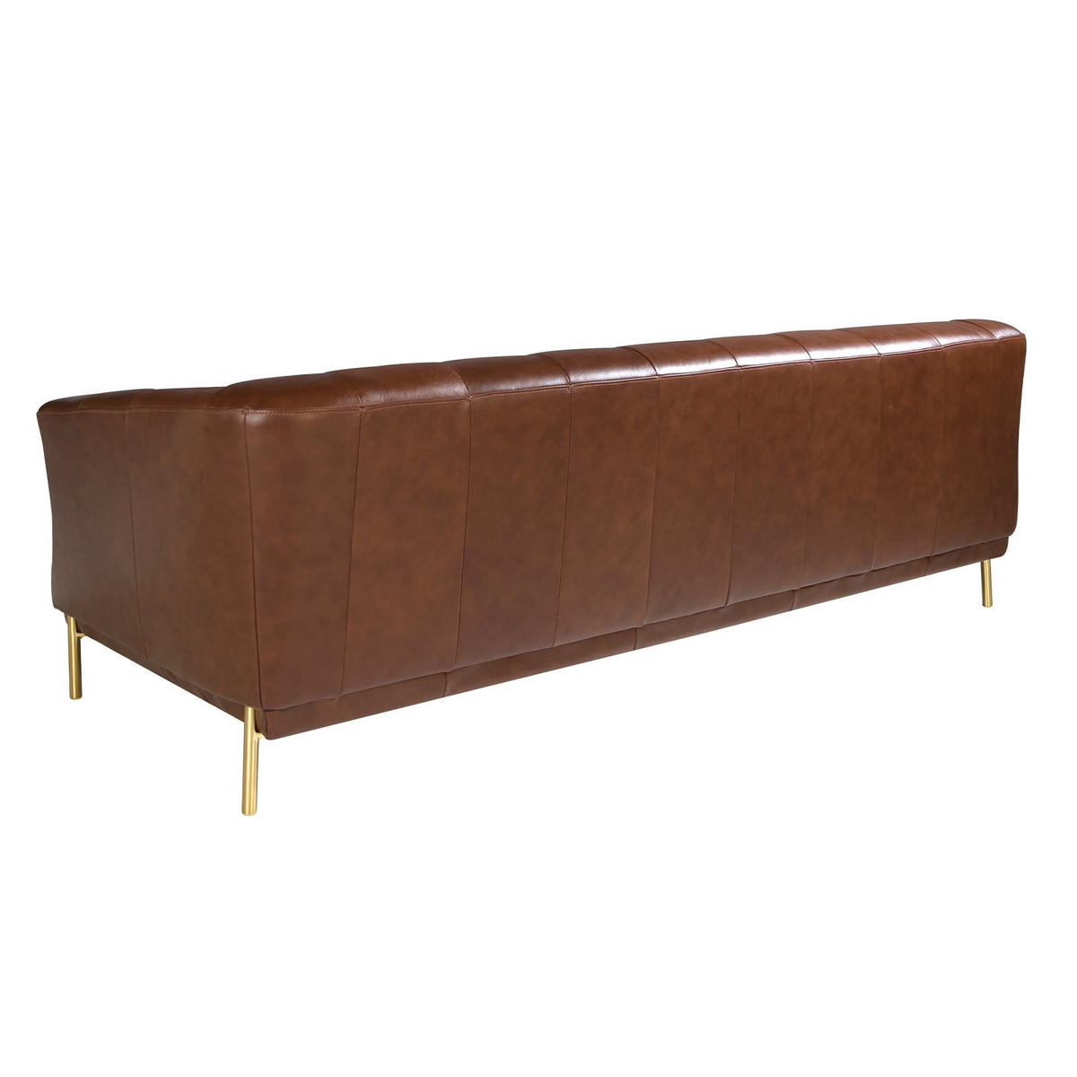 CHESTERFIELD-SOFA Chester 3-Sitzer Sofa in cognacbraunem Leder 233/94/75 cm - Goldfarben/Braun, Leder (233/75/94cm) - ANGEL CERDA