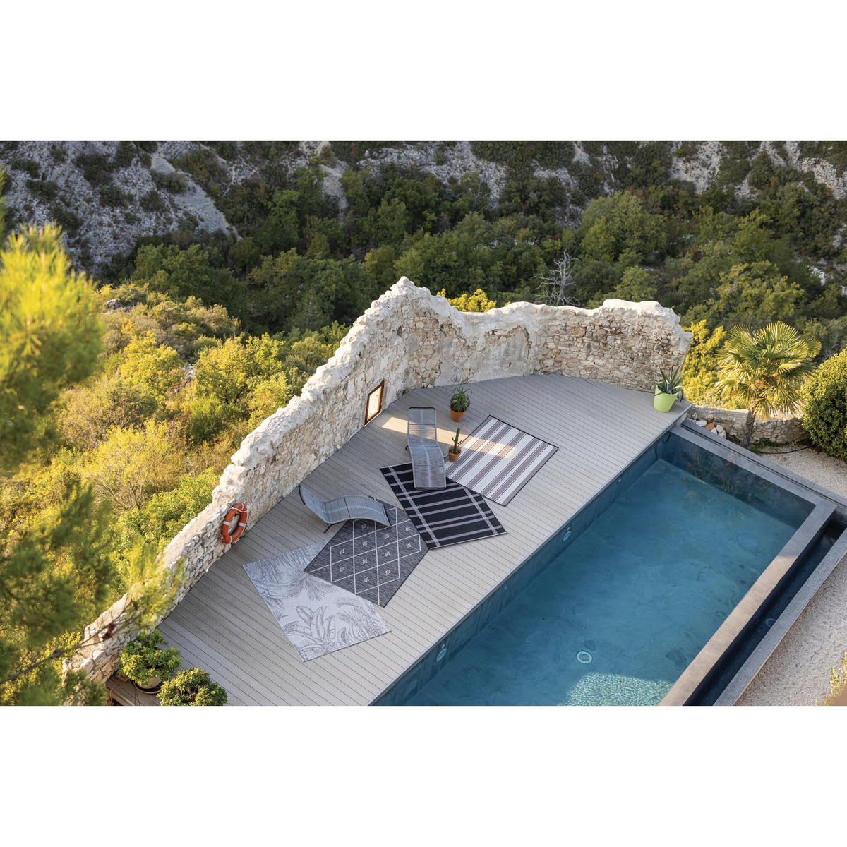 OUTDOOR-TEPPICH Paomia donner 160 x 230 cm - Grau, Textil (160/230cm) - Vivaraise