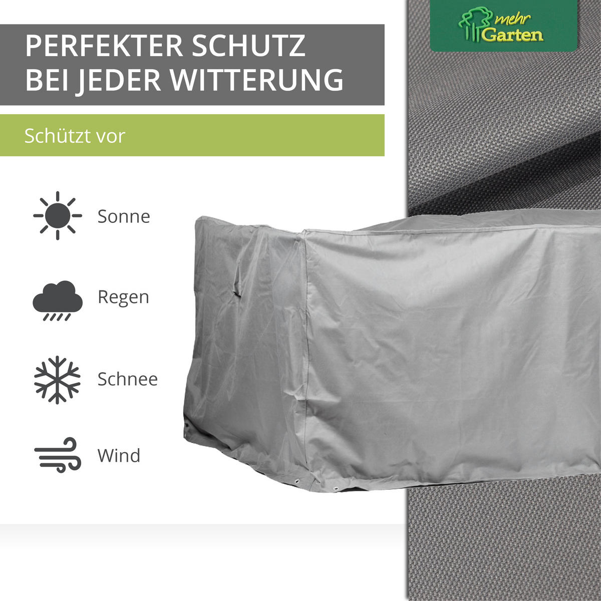 SCHUTZHÜLLE für Sitzgruppe rechteckig SHP-20047 - Grau, Kunststoff (200/94/160cm) - mehr Garten