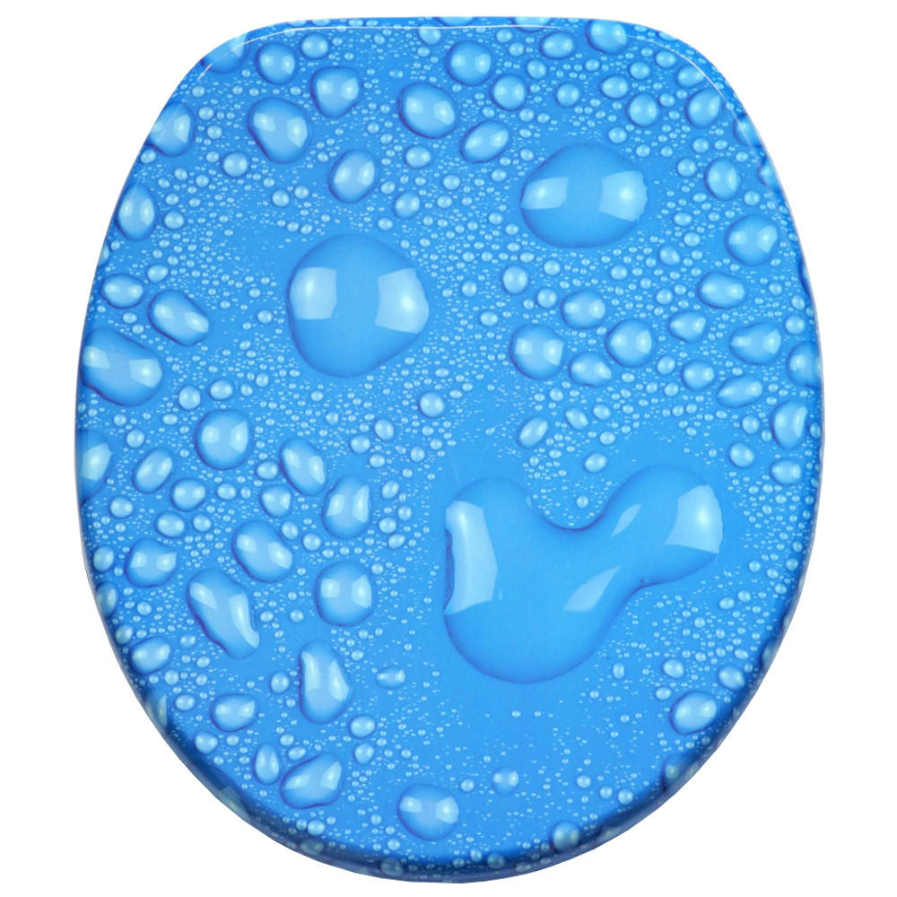 WC-SITZ Absenkautomatik Tautropfen Blau - Blau, Holzwerkstoff (38/6/47cm) - Sanilo