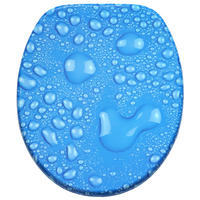 WC-SITZ Absenkautomatik Tautropfen Blau - Blau, Holzwerkstoff (38/6/47cm) - Sanilo