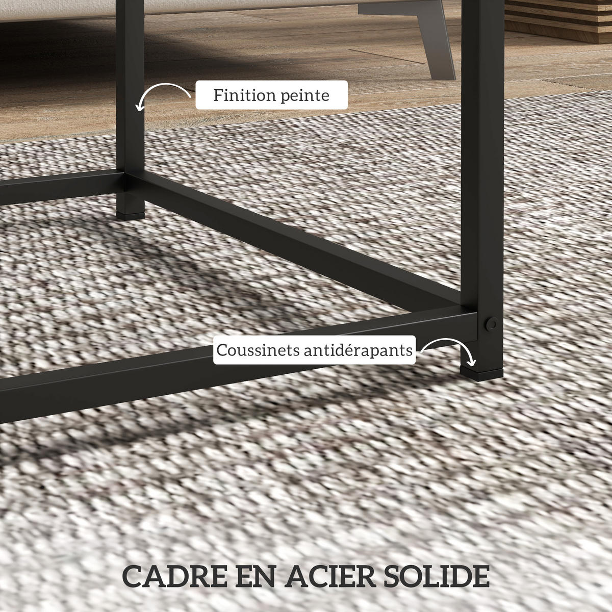 COUCHTISCH DE-15757 2er-Set nestbar Hellholz - Naturfarben, Metall (45/45/45cm) - ComfortXL