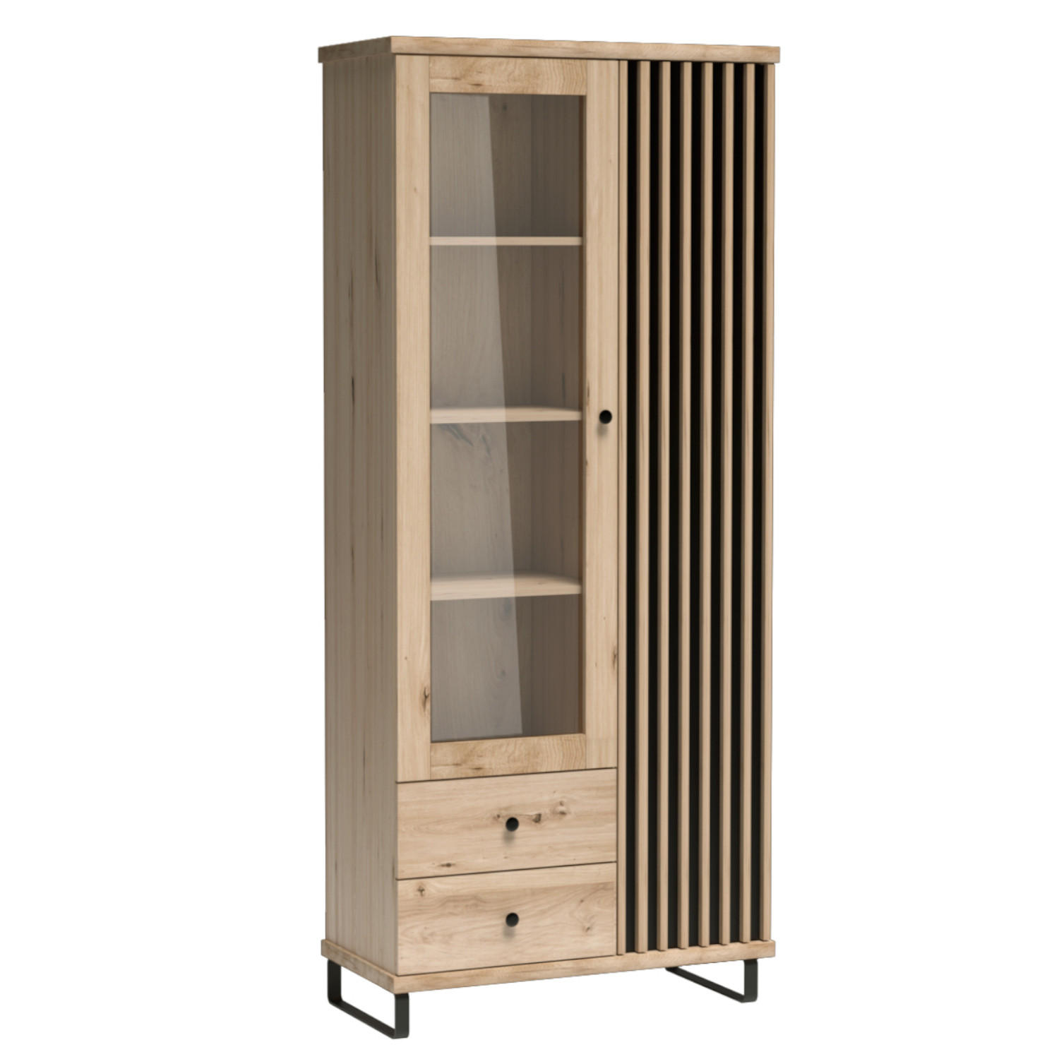 Komodee Vitrine Eiche Artisan 87x191x41 cm