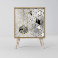 SIDEBOARD ASHEN ARIA, Eichefarben, 57,5x42x77,5 cm, Schräge Buchenholzfüße - Eichefarben/Buchefarben, Holzwerkstoff/Buchenholz (57.5/77.5/42cm) - SpaceRebels