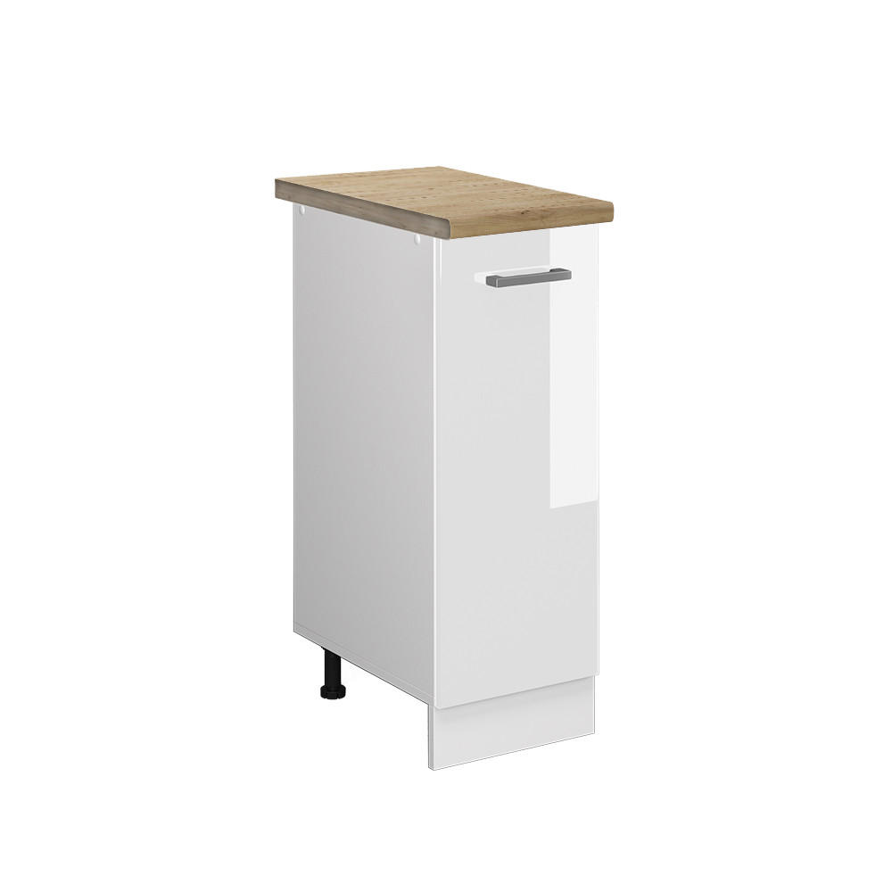 APOTHEKERSCHRANK R-Line Weiß Hochglanz 30 cm, AP Eiche - Weiß Hochglanz/Weiß, Holzwerkstoff (30/81.6/60cm) - Vicco