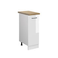 APOTHEKERSCHRANK R-Line Weiß Hochglanz 30 cm, AP Eiche - Weiß Hochglanz/Weiß, Holzwerkstoff (30/81.6/60cm) - Vicco
