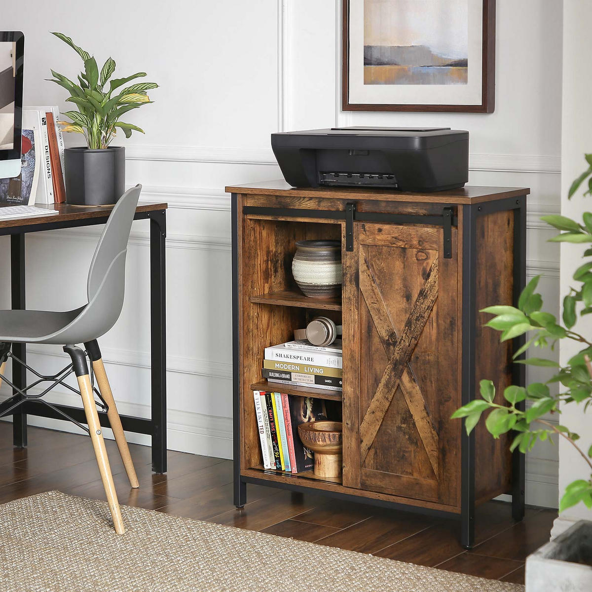 KÜCHENSCHRANK SIDEBOARD MIT SCHIEBETÜR - Braun, Holzwerkstoff (30/80/70cm) - Hansiro