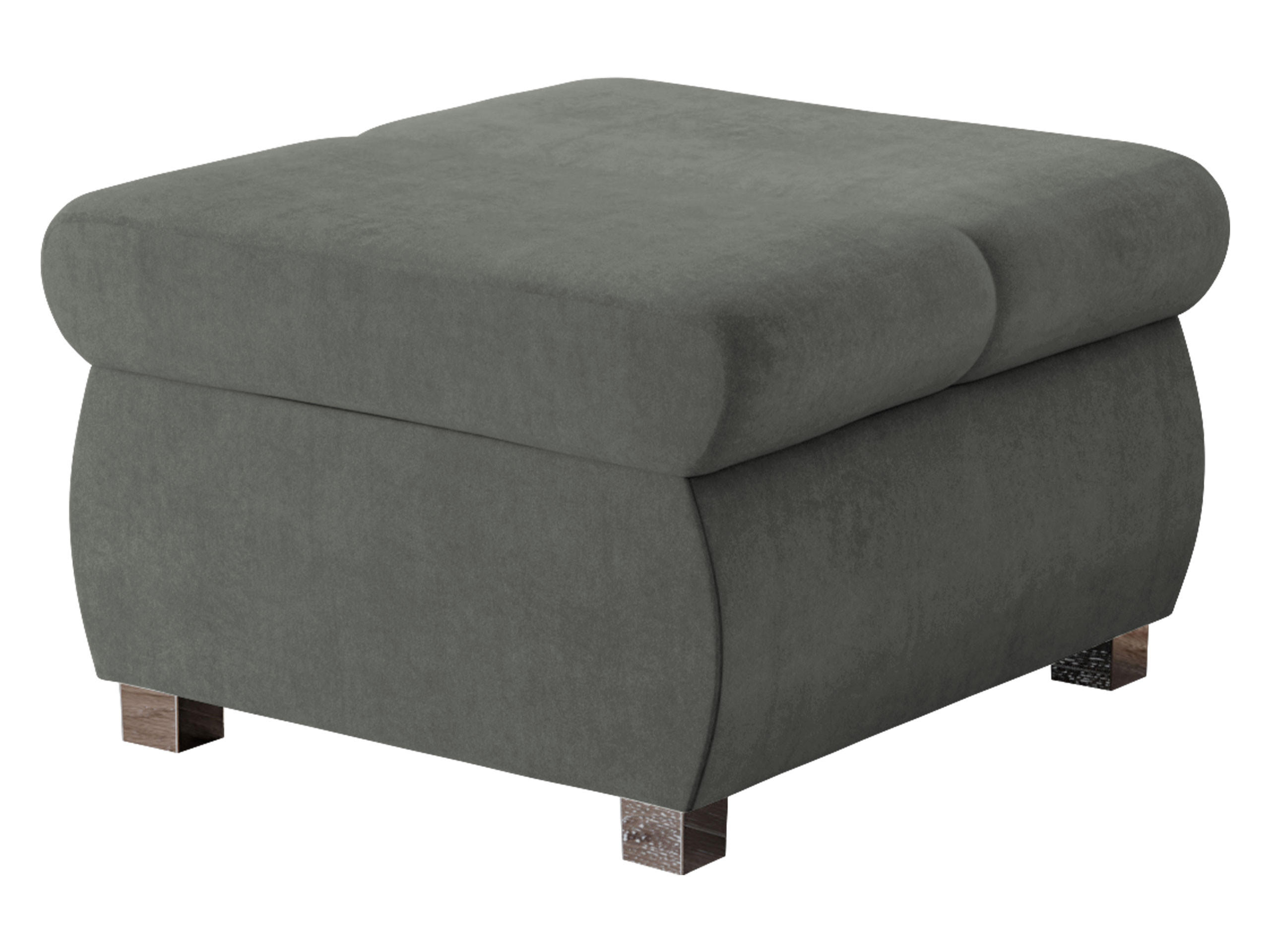 POLSTERHOCKER Bangkok Klein - Silberfarben/Grau, Holz/Kunststoff (60/39/60cm) - MIRJAN24