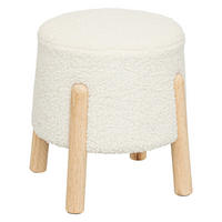 POUF mit Kiefernbeinen Boucl 41/35/41,5 cm - Weiß, Holzwerkstoff (35/41.5/41cm) - Atmosphera Createur d´interieur