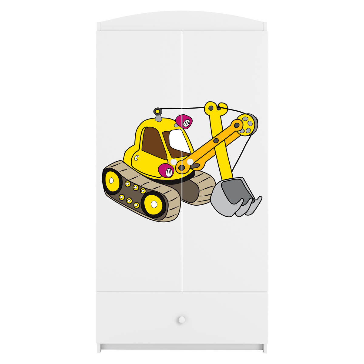 KINDERKLEIDERSCHRANK Excavator 90/175/52 - Weiß, Holzwerkstoff (90/175/52cm) - Kocot Kids