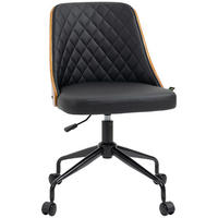 BÜROSTUHL Schreibtischstuhl Drehstuhl höhenverstellbarer ergonomisch Schwarz - Schwarz, Metall (54.5/87/48.5cm) - Vinsetto