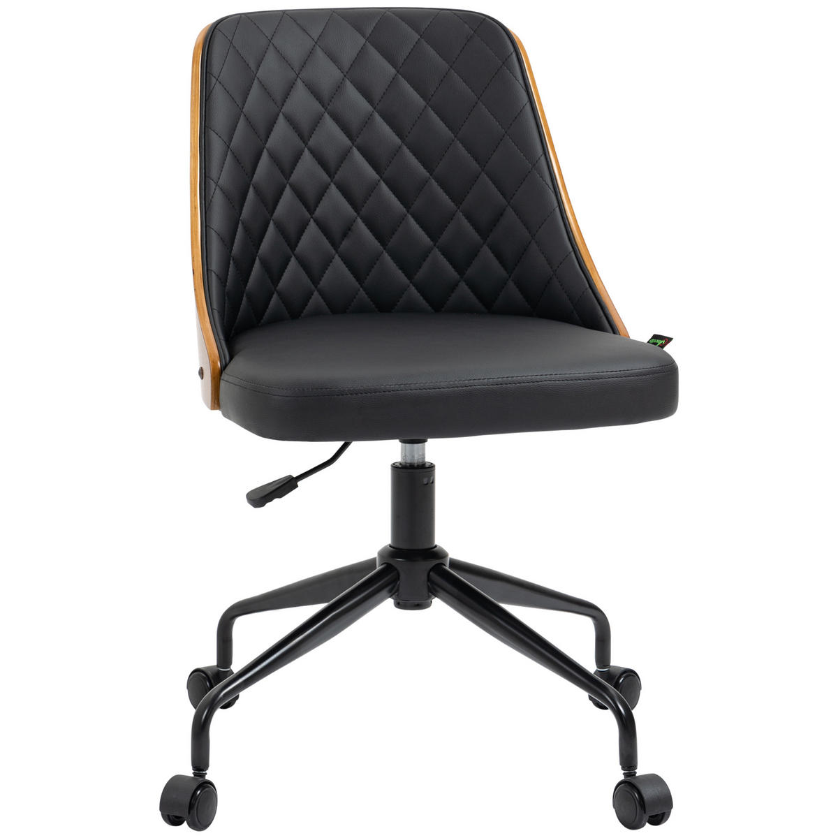 BÜROSTUHL Schreibtischstuhl Drehstuhl höhenverstellbarer ergonomisch Schwarz - Schwarz, Metall (54.5/87/48.5cm) - Vinsetto