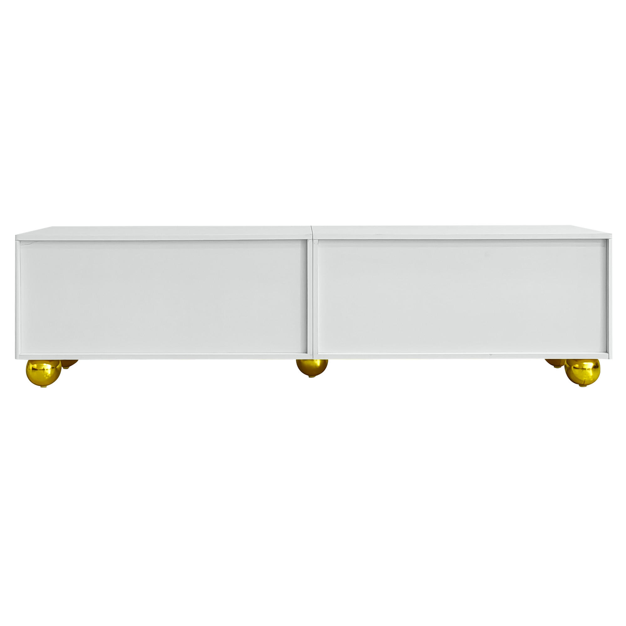 TV-LOWBOARD 170/38/44 cm Weiß aus Spanplatte mit 4 Türen - Weiß, Holzwerkstoff (170/44/38cm) - OKWISH