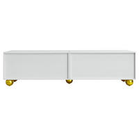 TV-LOWBOARD 170/38/44 cm Weiß aus Spanplatte mit 4 Türen - Weiß, Holzwerkstoff (170/44/38cm) - OKWISH