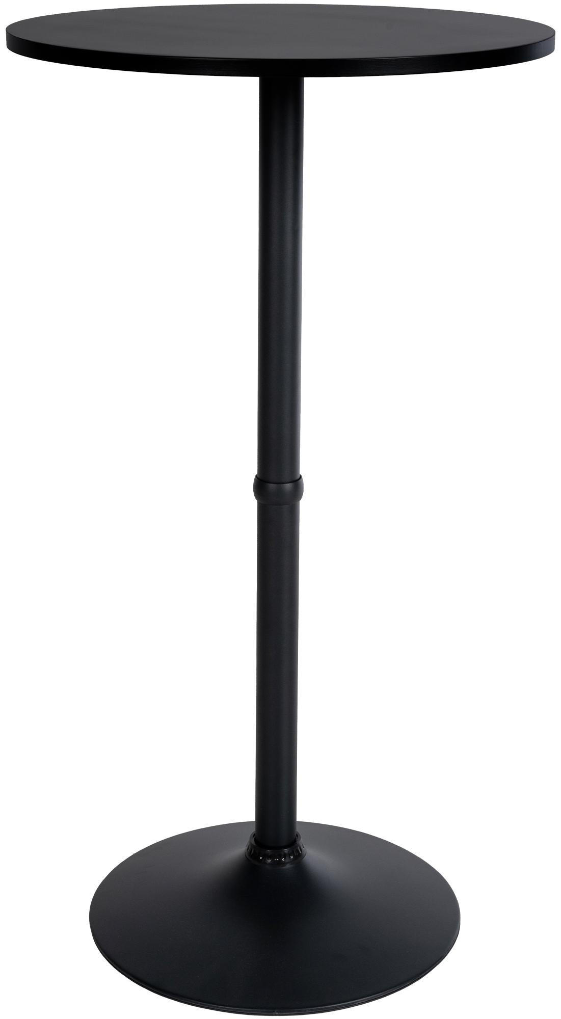 STEHTISCH rund Ø 60 cm BERLI 108x60 cm Schwarz-Schwarz - Schwarz, Metall (60/60/108cm) - DELUKE